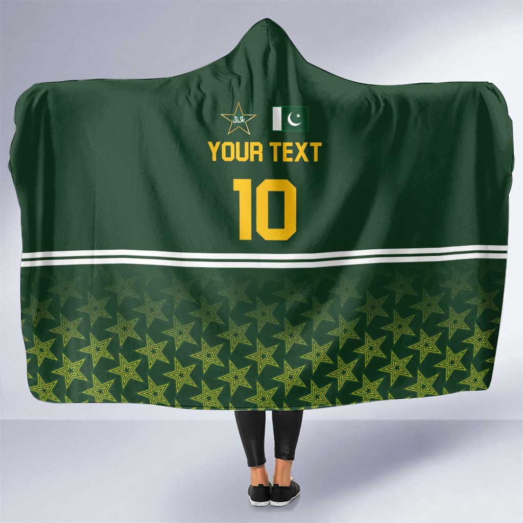 Custom Pakistan Men in Green Cricket-The Super Stars Hooded Blanket