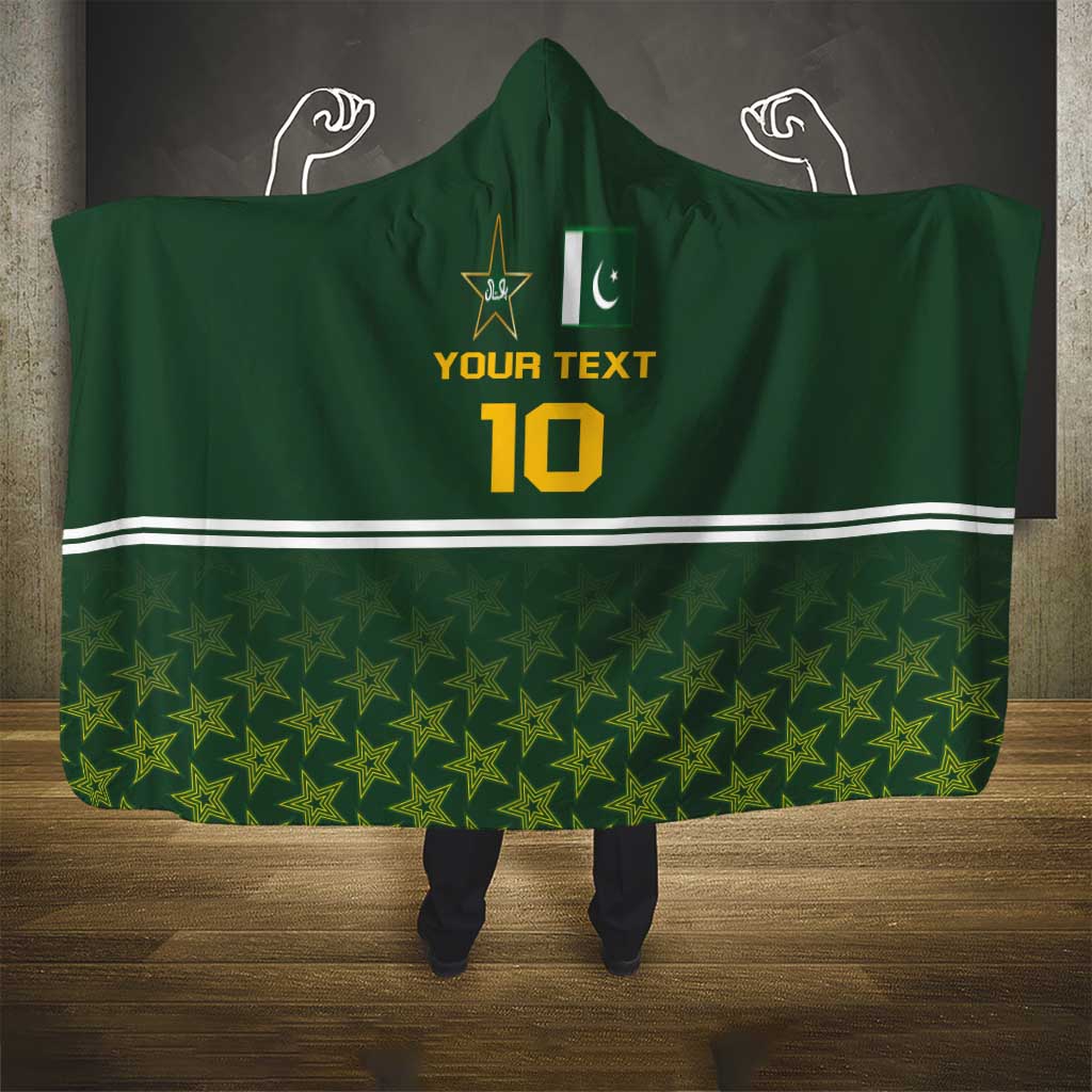 Custom Pakistan Men in Green Cricket-The Super Stars Hooded Blanket