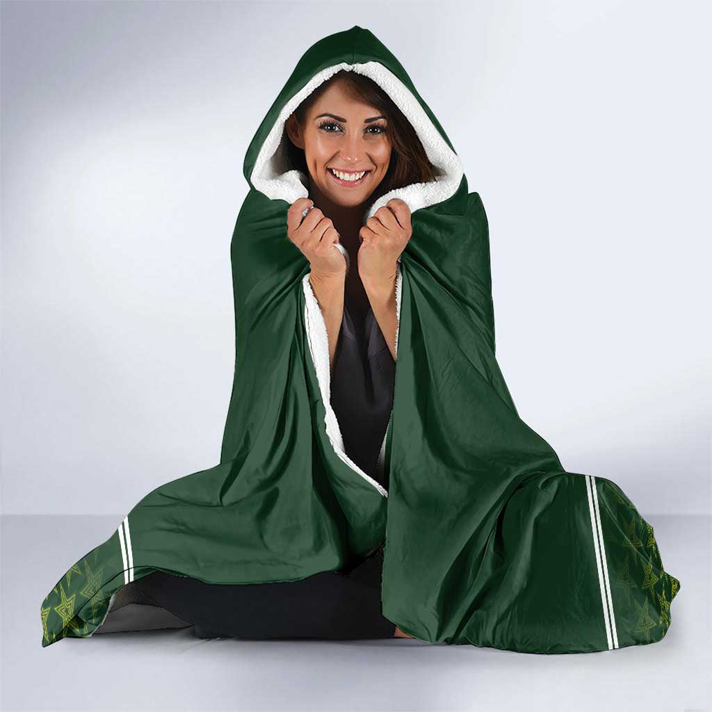 Custom Pakistan Men in Green Cricket-The Super Stars Hooded Blanket