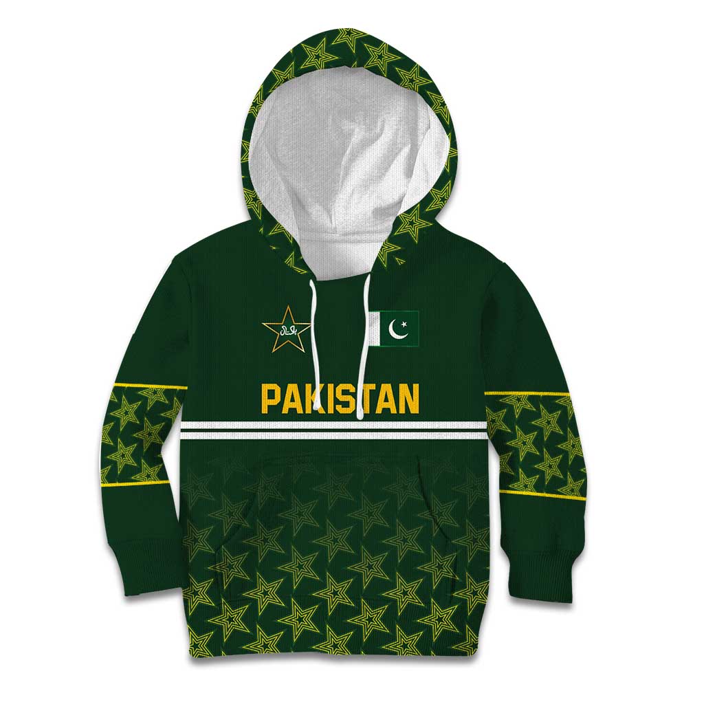 Custom Pakistan Men in Green Cricket-The Super Stars Kid Hoodie