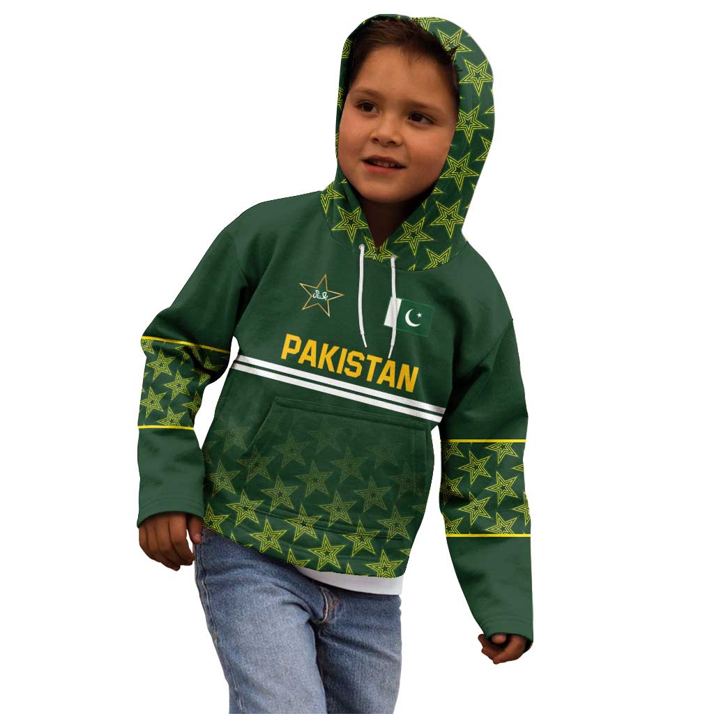 Custom Pakistan Men in Green Cricket-The Super Stars Kid Hoodie
