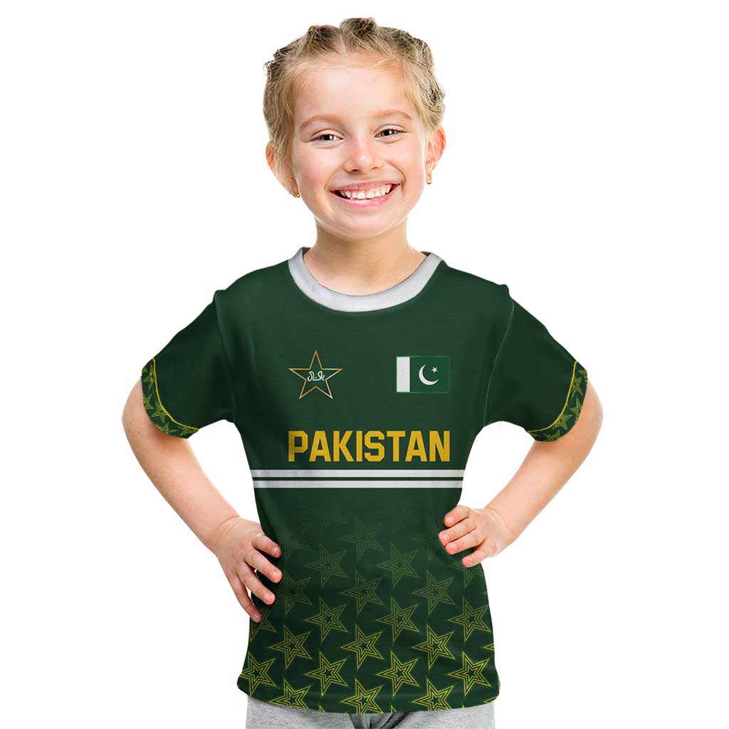 Custom Pakistan Men in Green Cricket-The Super Stars Kid T Shirt