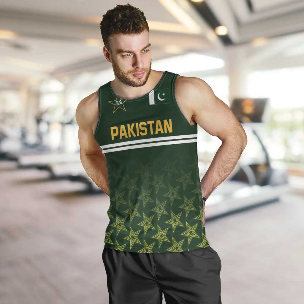 Custom Pakistan Men in Green Cricket-The Super Stars Men Tank Top