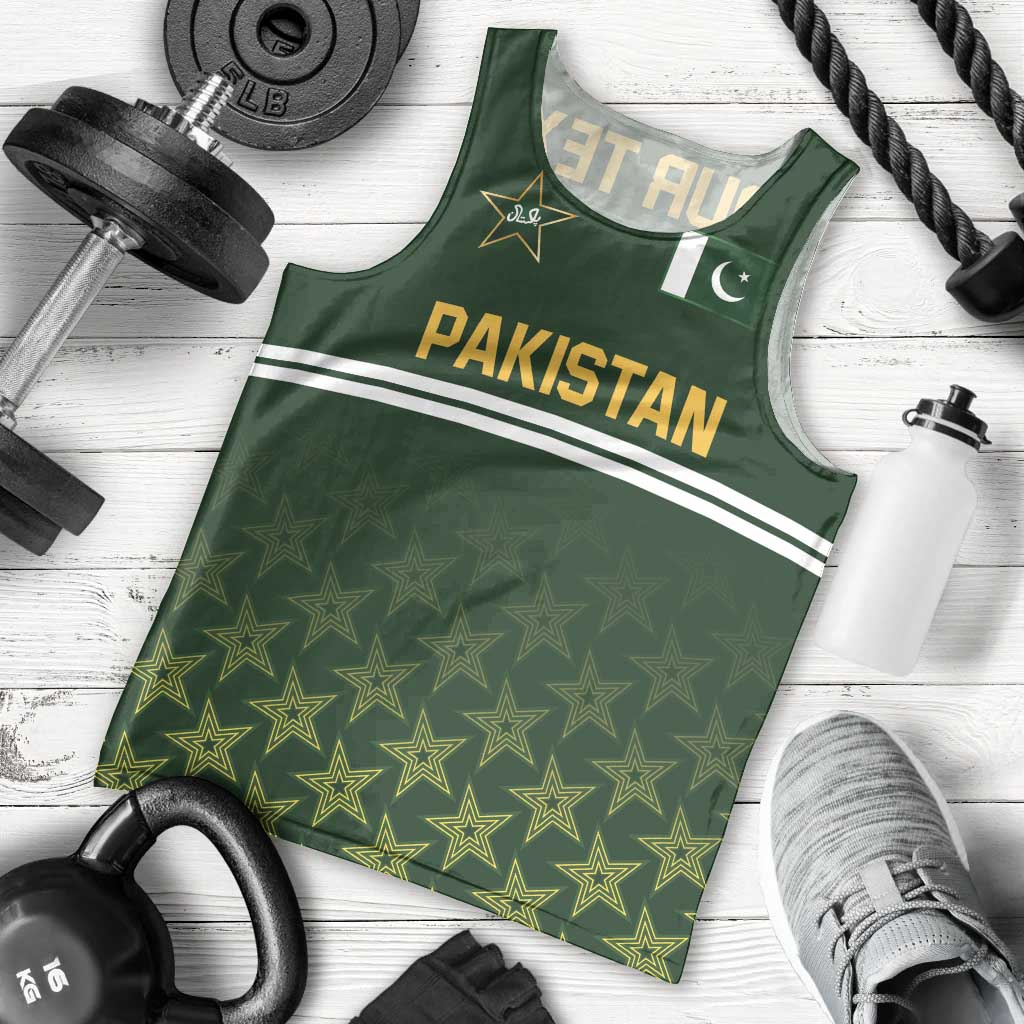 Custom Pakistan Men in Green Cricket-The Super Stars Men Tank Top