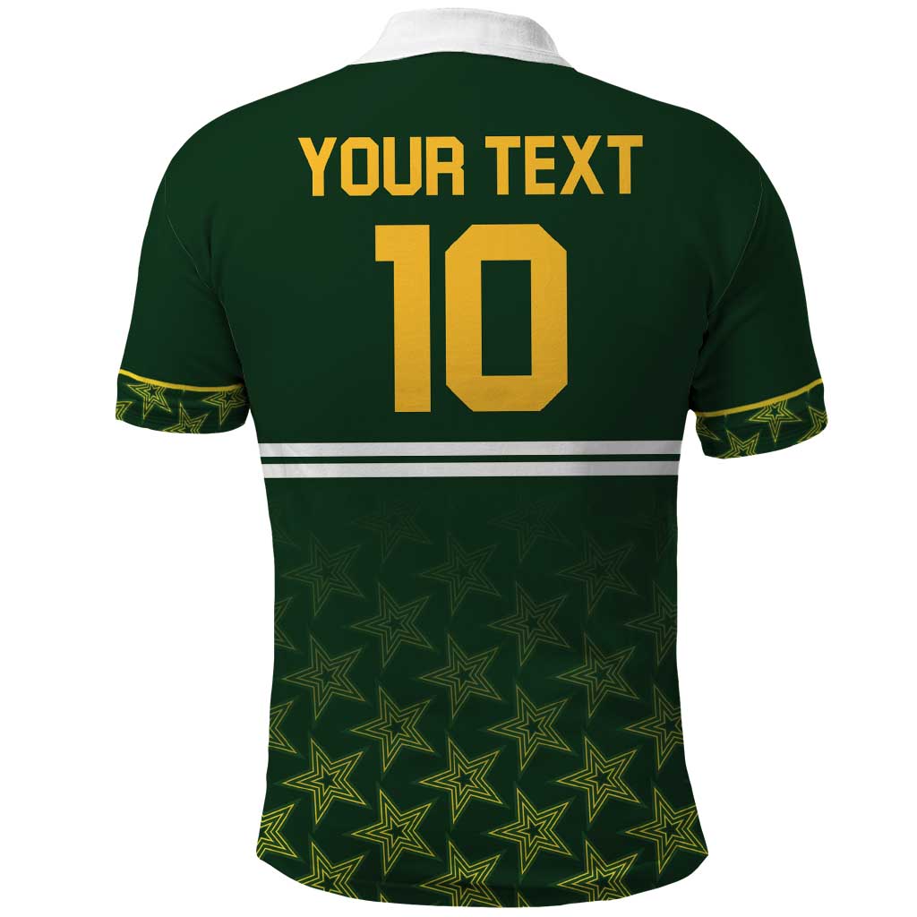 Custom Pakistan Men in Green Cricket-The Super Stars Polo Shirt