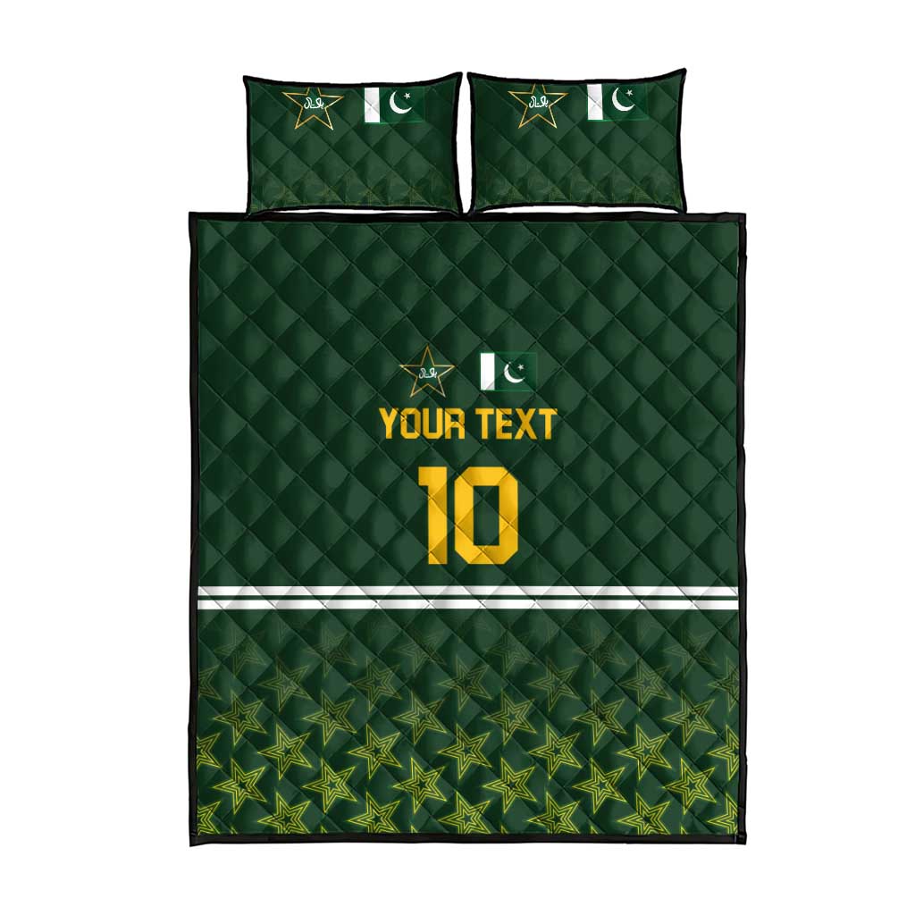 Custom Pakistan Men in Green Cricket-The Super Stars Quilt Bed Set