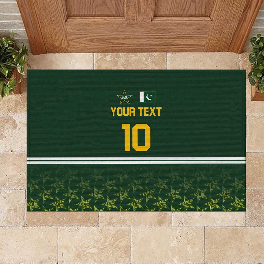 Custom Pakistan Men in Green Cricket-The Super Stars Rubber Doormat