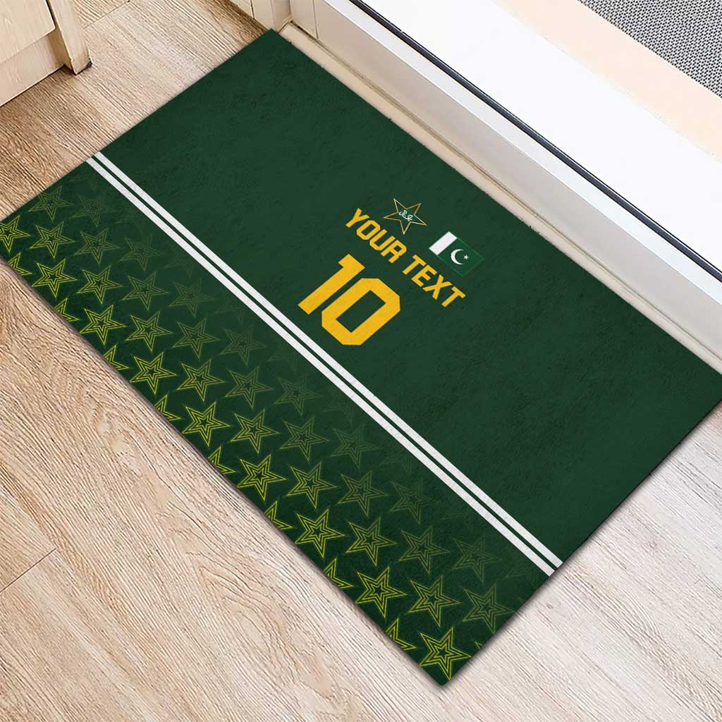 Custom Pakistan Men in Green Cricket-The Super Stars Rubber Doormat