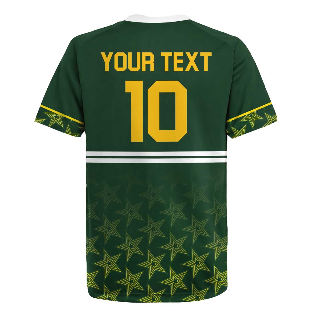 Custom Pakistan Men in Green Cricket-The Super Stars Rugby Jersey