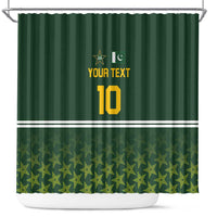 Custom Pakistan Men in Green Cricket-The Super Stars Shower Curtain