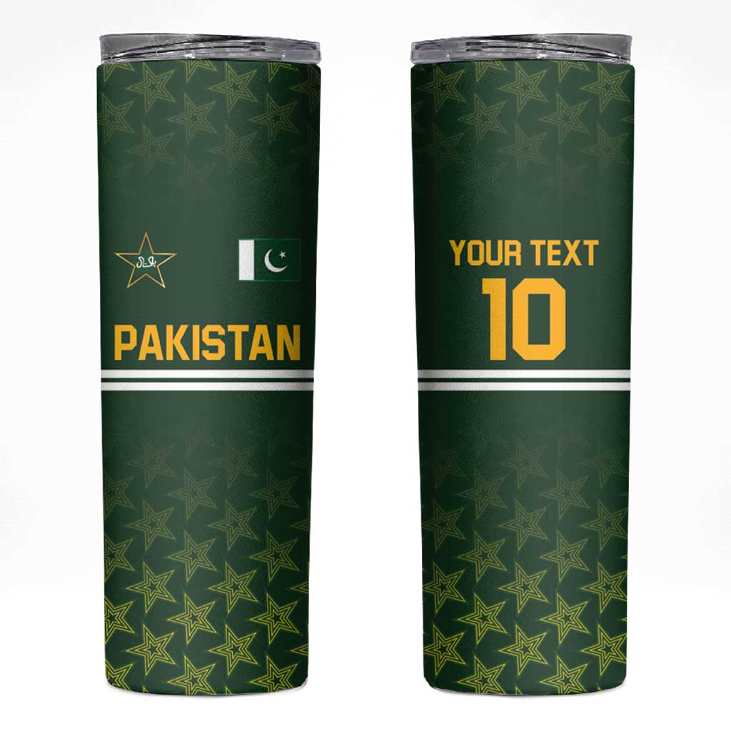 Custom Pakistan Men in Green Cricket-The Super Stars Skinny Tumbler