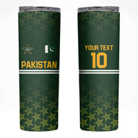 Custom Pakistan Men in Green Cricket-The Super Stars Skinny Tumbler