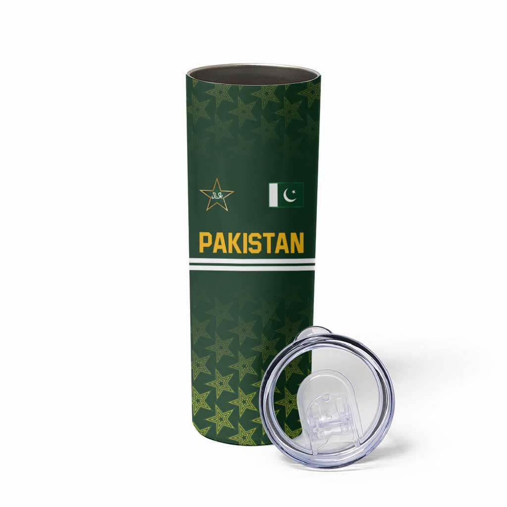 Custom Pakistan Men in Green Cricket-The Super Stars Skinny Tumbler