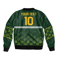 Custom Pakistan Men in Green Cricket-The Super Stars Sleeve Zip Bomber Jacket