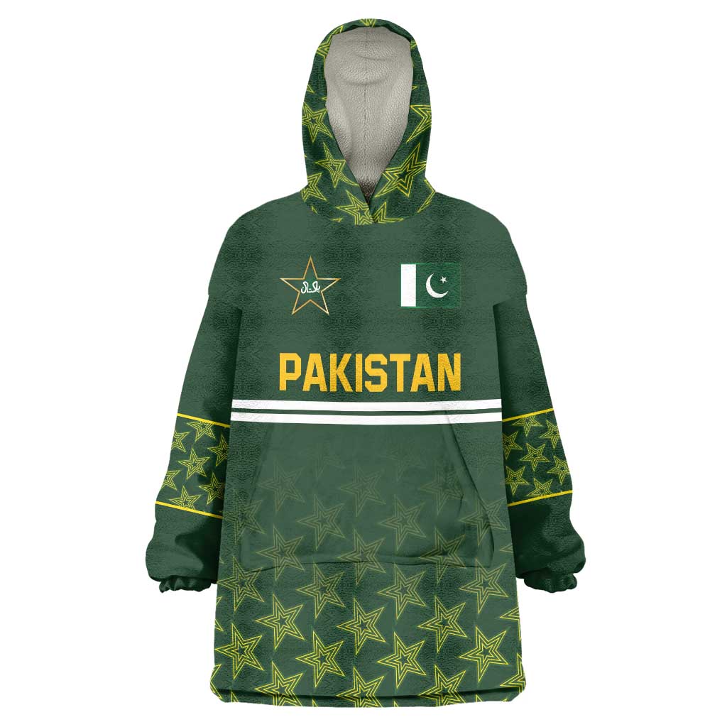Custom Pakistan Men in Green Cricket-The Super Stars Wearable Blanket Hoodie