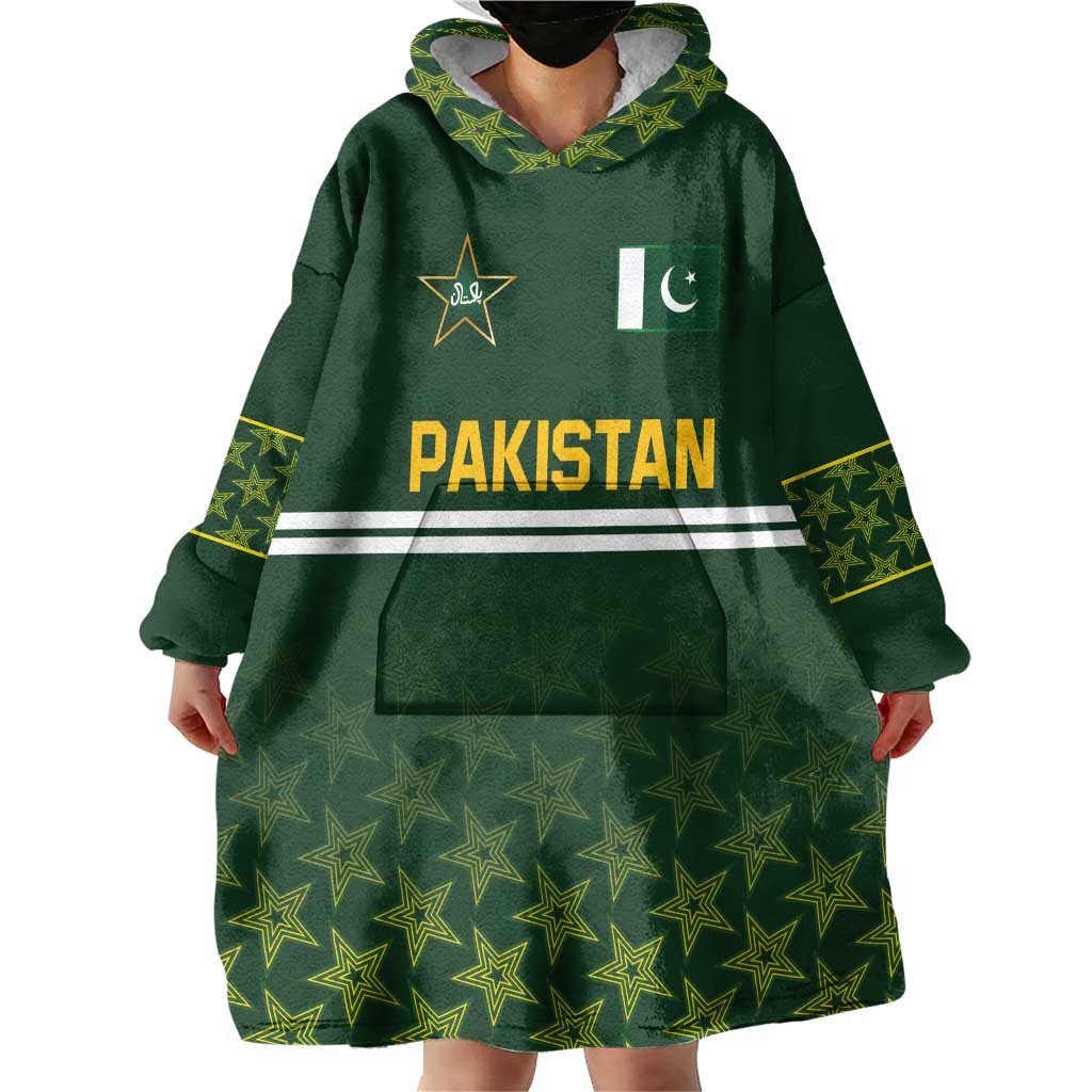 Custom Pakistan Men in Green Cricket-The Super Stars Wearable Blanket Hoodie