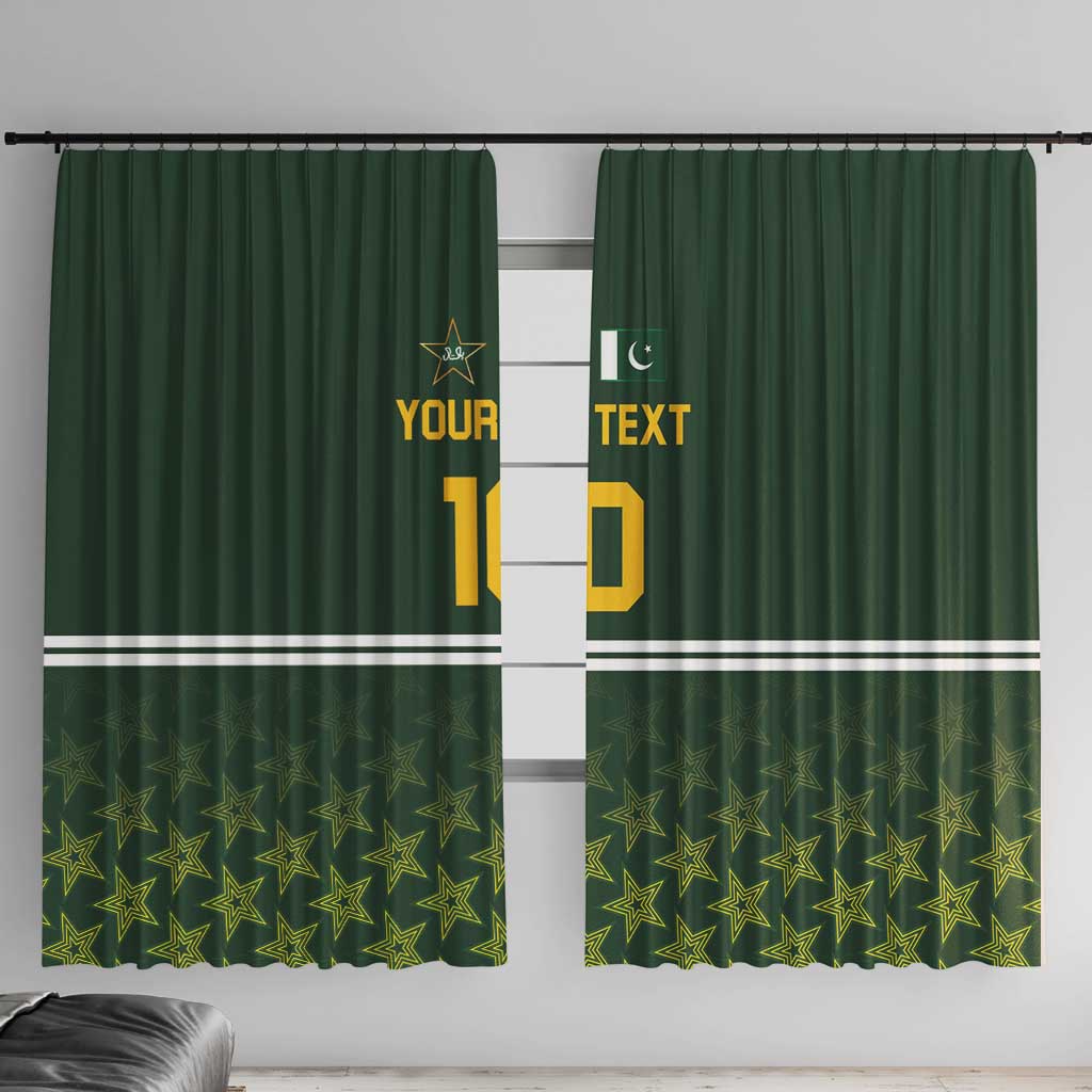 Custom Pakistan Men in Green Cricket-The Super Stars Window Curtain