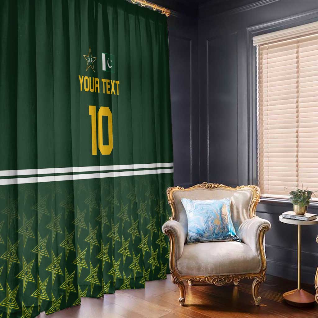 Custom Pakistan Men in Green Cricket-The Super Stars Window Curtain