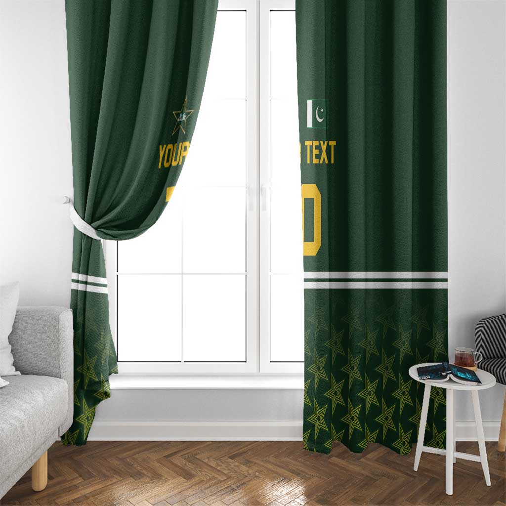 Custom Pakistan Men in Green Cricket-The Super Stars Window Curtain