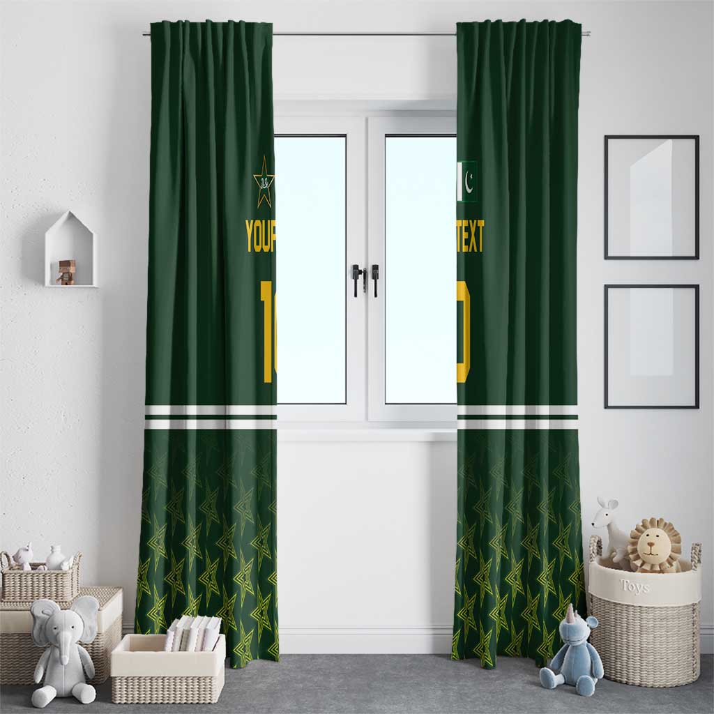 Custom Pakistan Men in Green Cricket-The Super Stars Window Curtain
