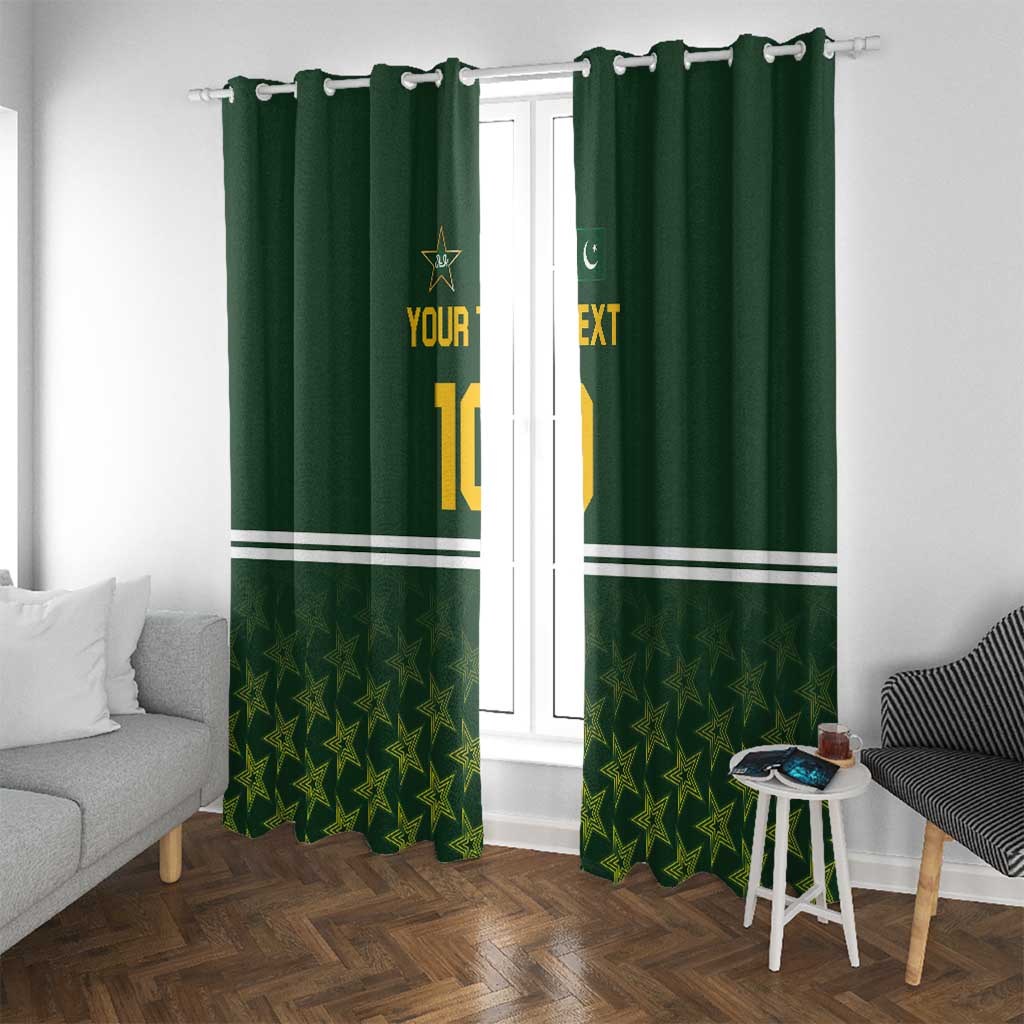 Custom Pakistan Men in Green Cricket-The Super Stars Window Curtain