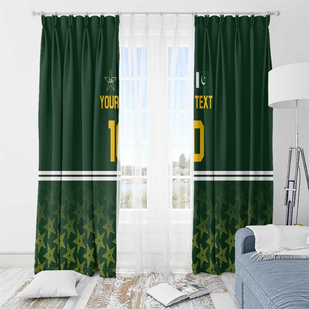 Custom Pakistan Men in Green Cricket-The Super Stars Window Curtain