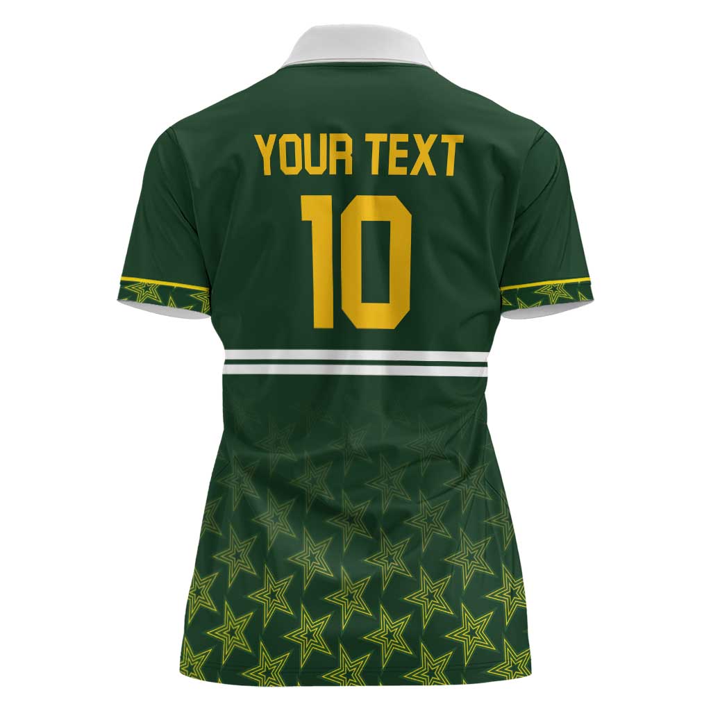 Custom Pakistan Men in Green Cricket-The Super Stars Women Polo Shirt