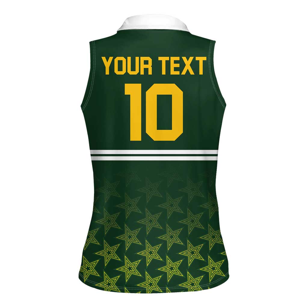 Custom Pakistan Men in Green Cricket-The Super Stars Women Sleeveless Polo Shirt