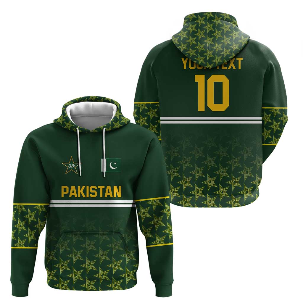 Custom Pakistan Men in Green Cricket-The Super Stars Zip Hoodie