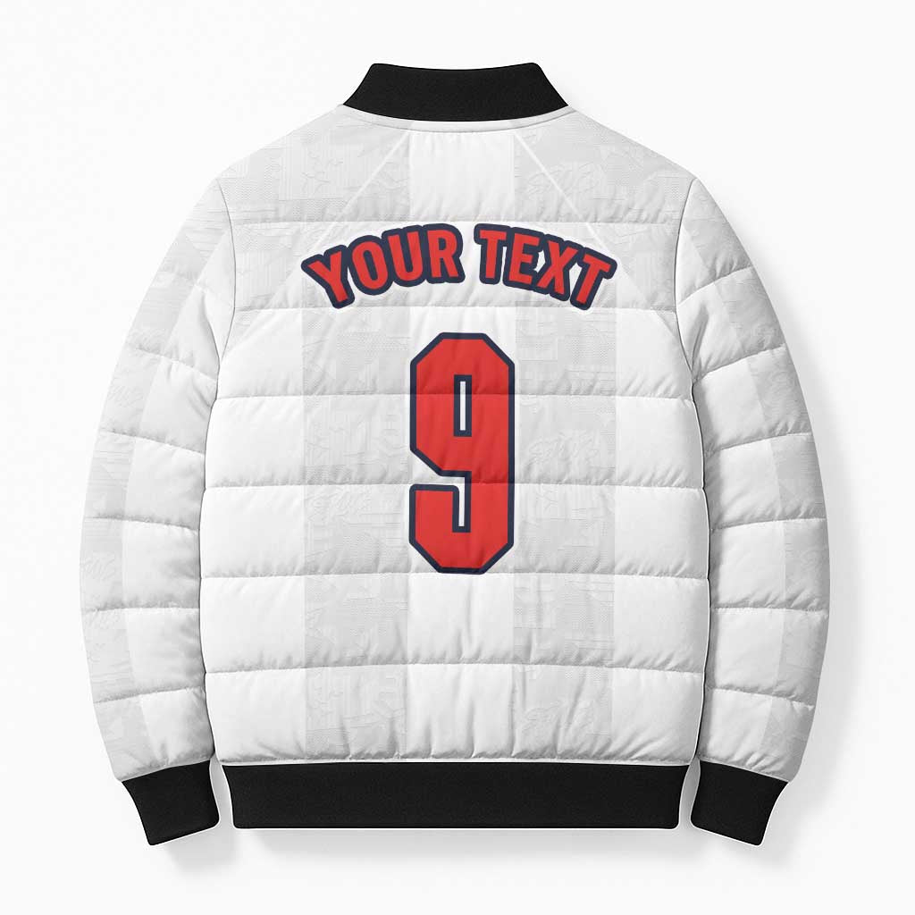 Custom England Football Bomber Puffer Jacket Retro-Modern Combination Style