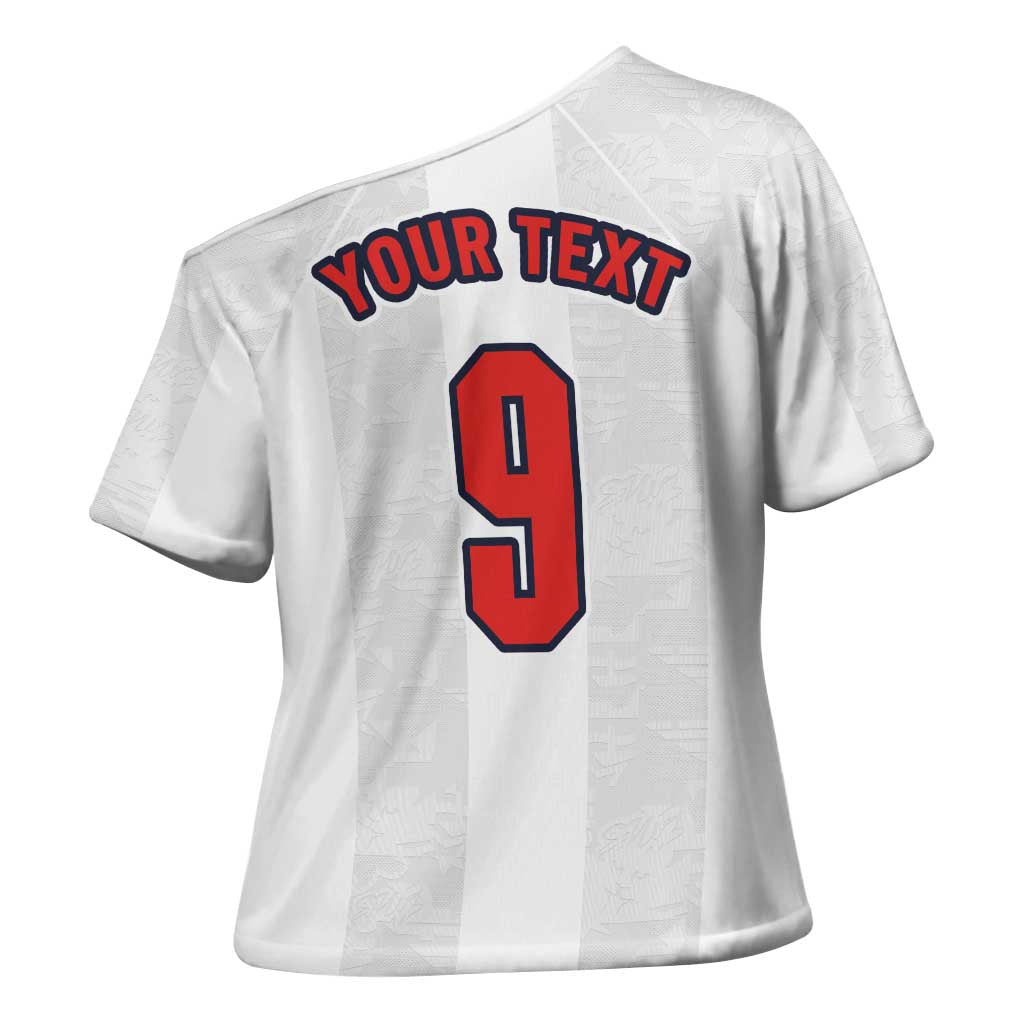 Custom England Football Cross Shoulder Shirt Retro-Modern Combination Style