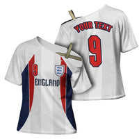 Custom England Football Cross Shoulder Shirt Retro-Modern Combination Style