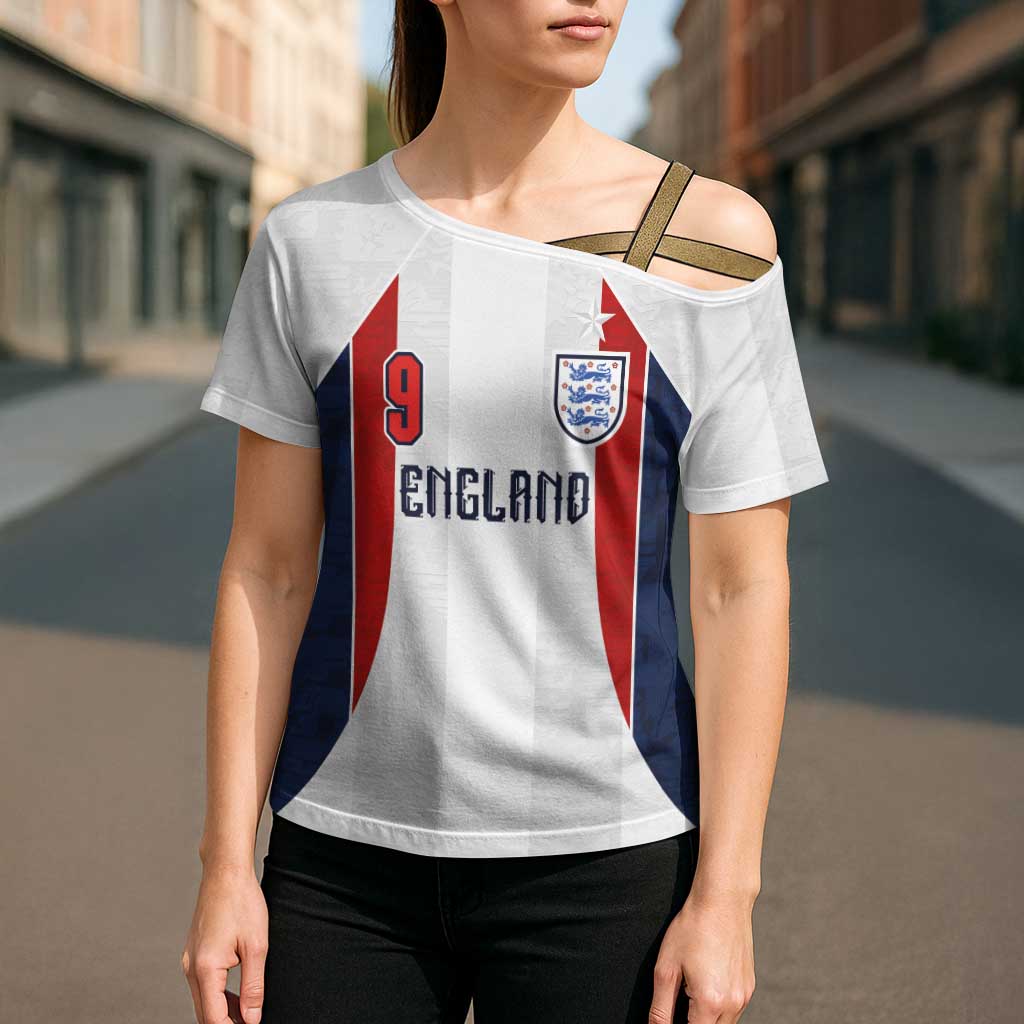 Custom England Football Cross Shoulder Shirt Retro-Modern Combination Style