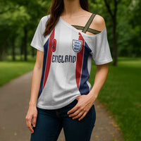 Custom England Football Cross Shoulder Shirt Retro-Modern Combination Style