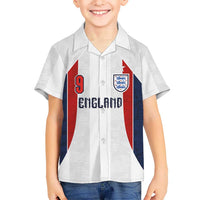 Custom England Football Kid Hawaiian Shirt Retro-Modern Combination Style