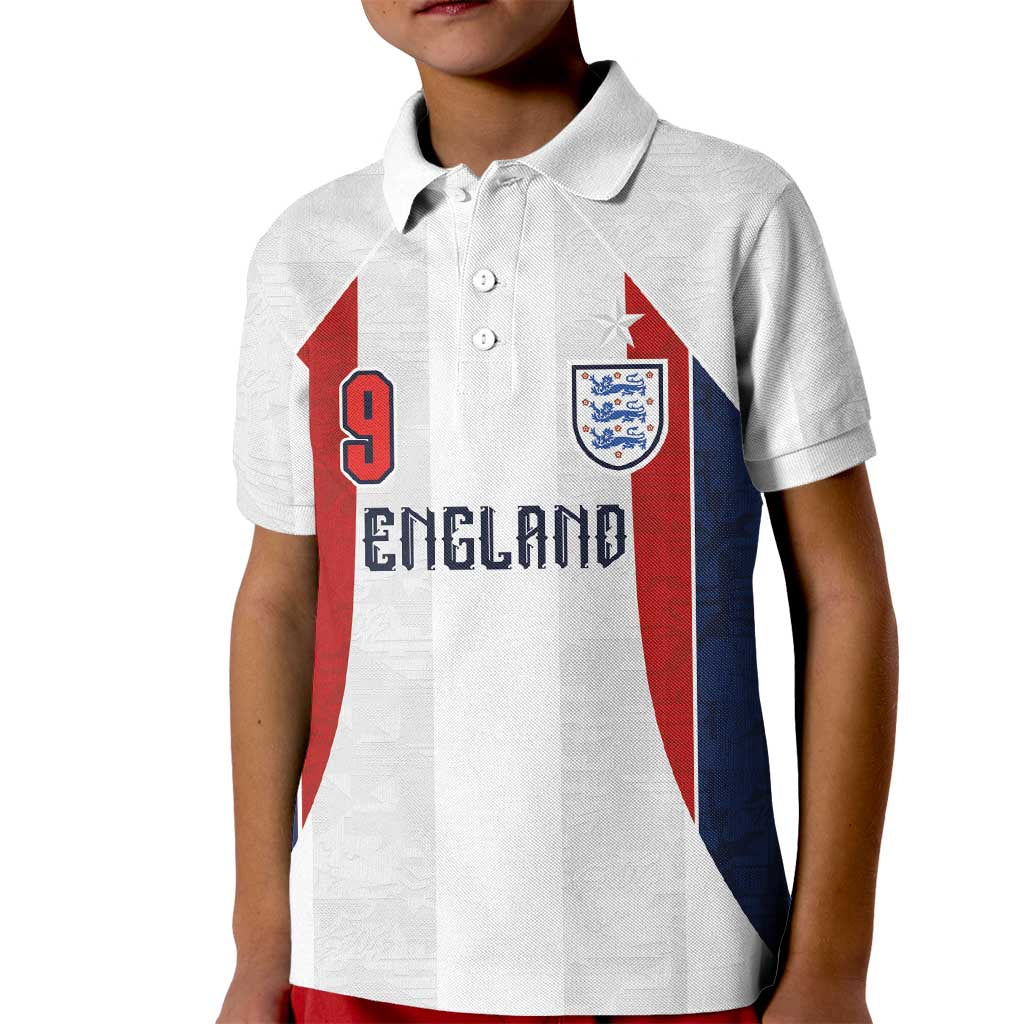 Custom England Football Kid Polo Shirt Retro-Modern Combination Style