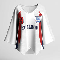 Custom England Football Kimono Sleeve Blouse Retro-Modern Combination Style