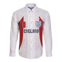 Custom England Football Long Sleeve Button Shirt Retro-Modern Combination Style