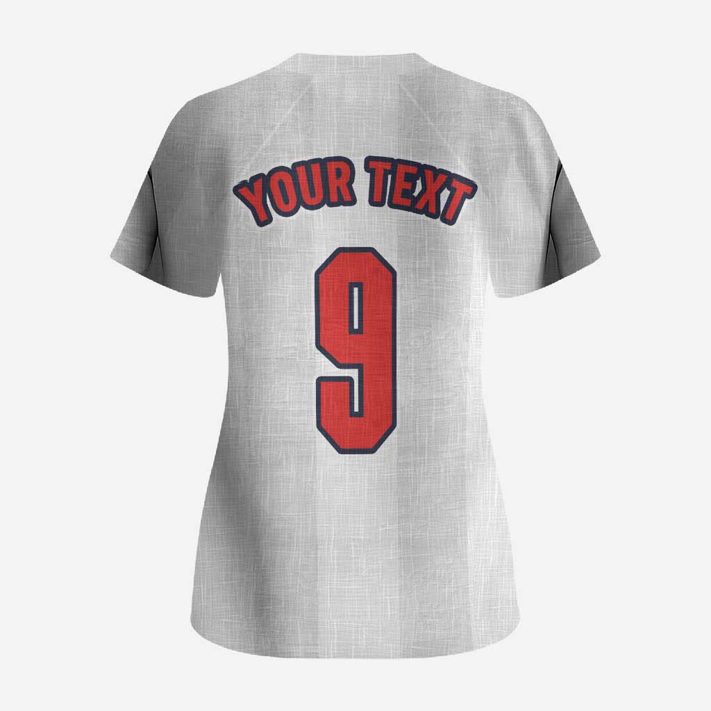 Custom England Football Scrub Top Retro-Modern Combination Style
