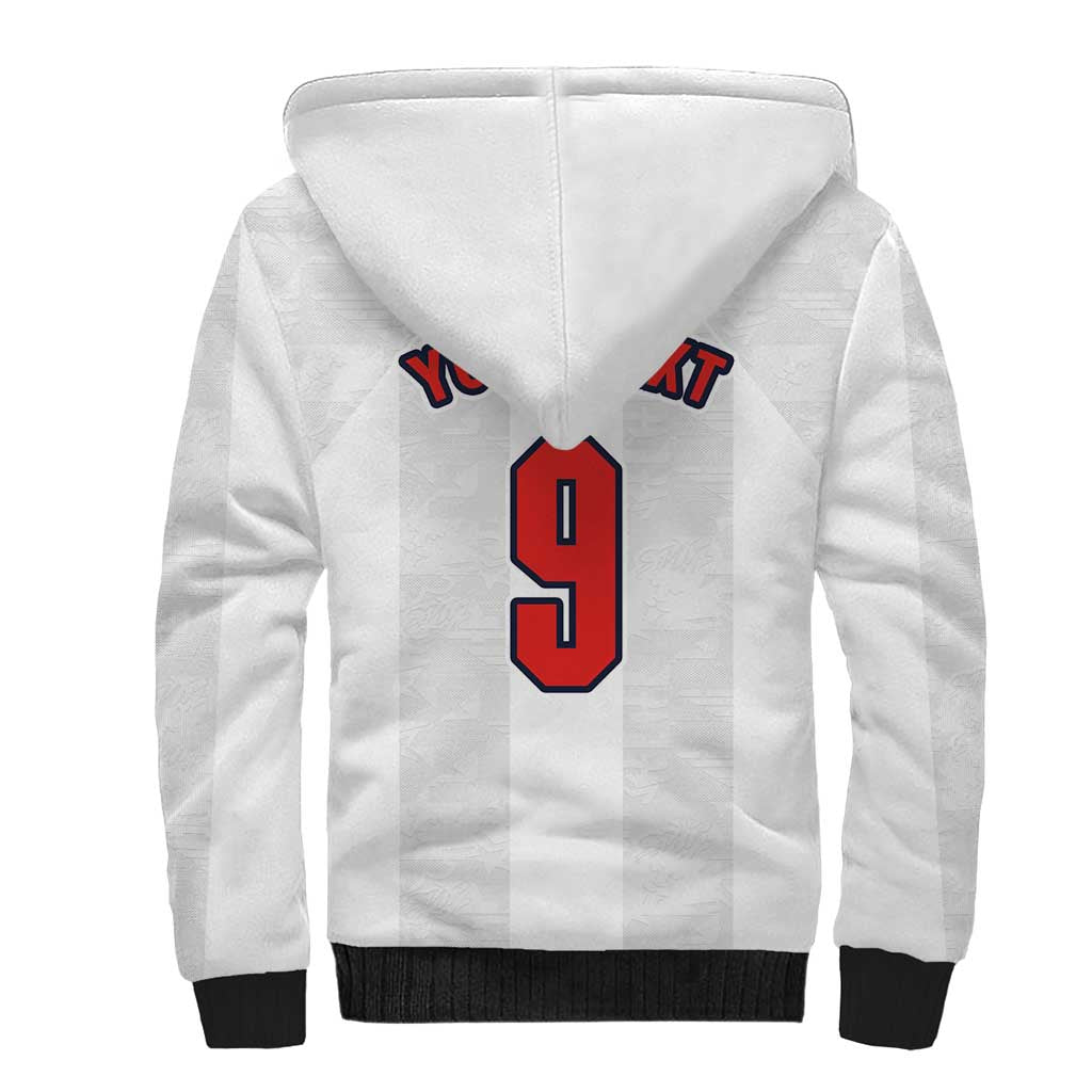 Custom England Football Sherpa Hoodie Retro-Modern Combination Style