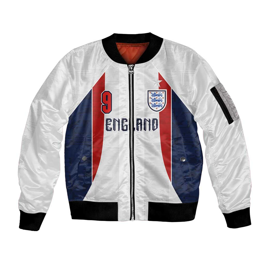 Custom England Football Sleeve Zip Bomber Jacket Retro-Modern Combination Style
