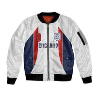 Custom England Football Sleeve Zip Bomber Jacket Retro-Modern Combination Style