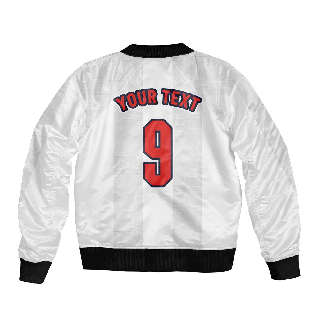 Custom England Football Sleeve Zip Bomber Jacket Retro-Modern Combination Style
