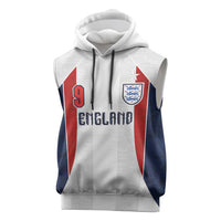 Custom England Football Sleeveless Hoodie Retro-Modern Combination Style