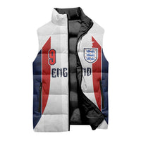 Custom England Football Sleeveless Puffer Jacket Retro-Modern Combination Style