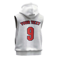 Custom England Football Sleeveless Zip Hoodie Retro-Modern Combination Style
