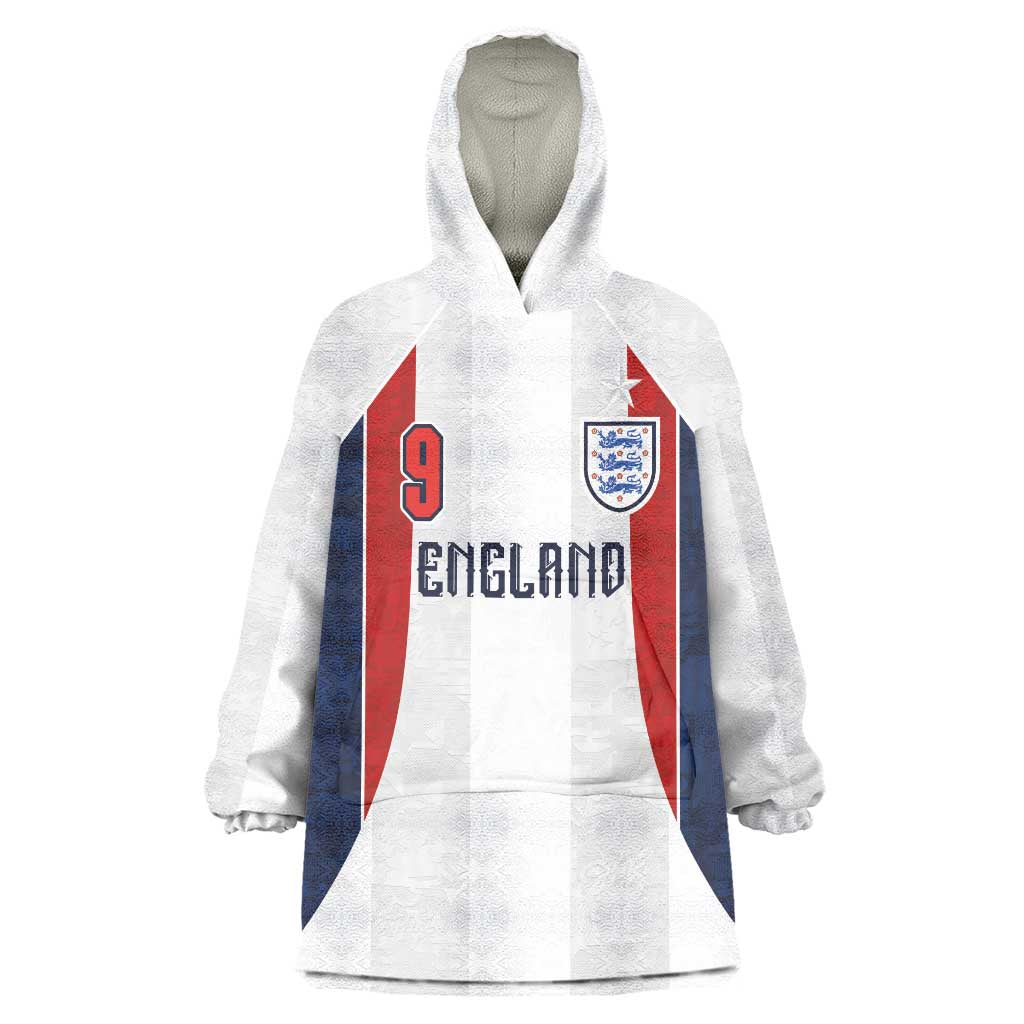 Custom England Football Wearable Blanket Hoodie Retro-Modern Combination Style