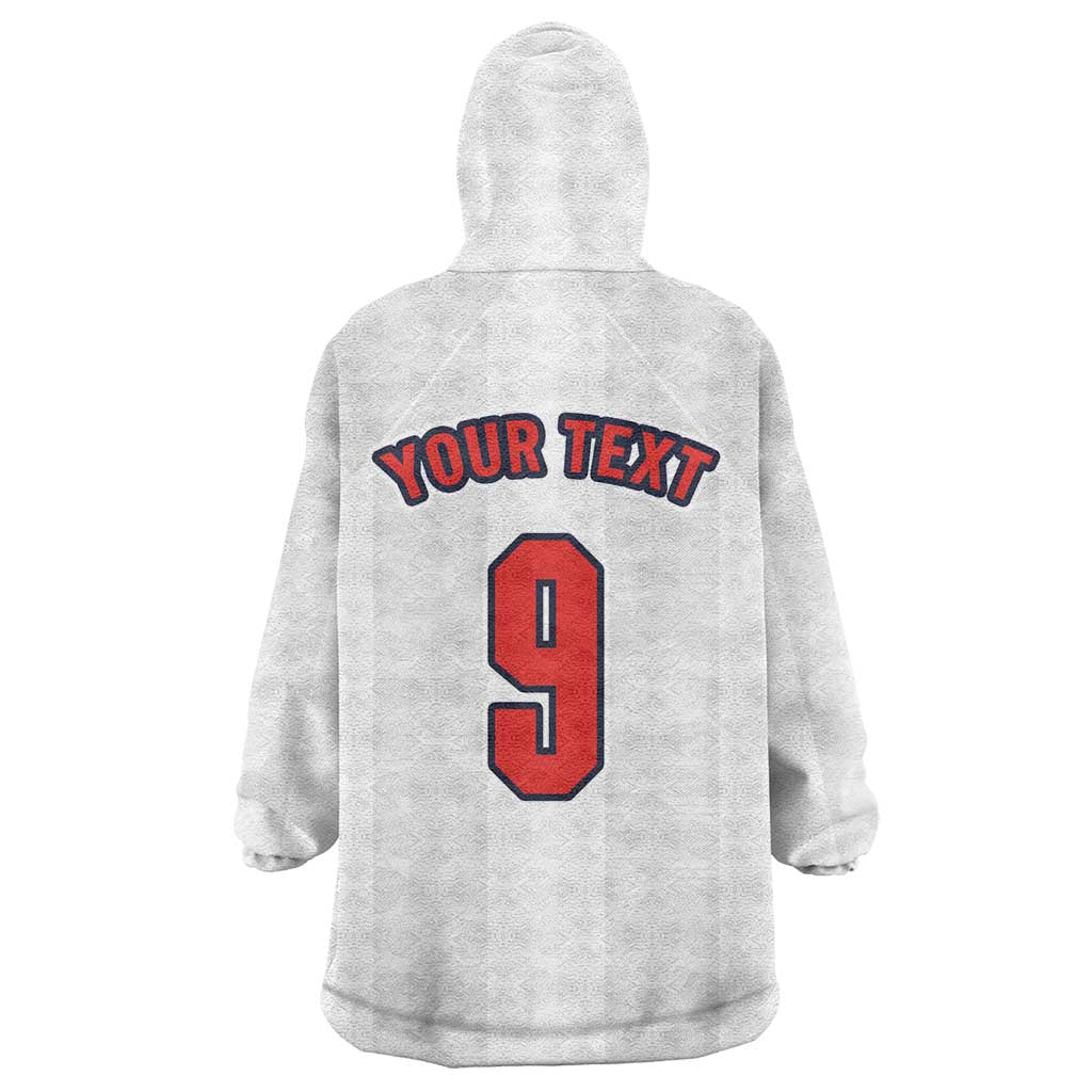 Custom England Football Wearable Blanket Hoodie Retro-Modern Combination Style