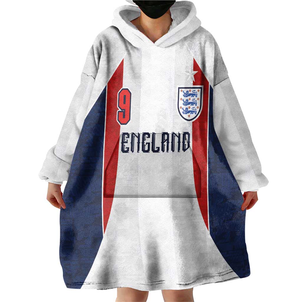 Custom England Football Wearable Blanket Hoodie Retro-Modern Combination Style