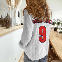 Custom England Football Women Casual Shirt Retro-Modern Combination Style